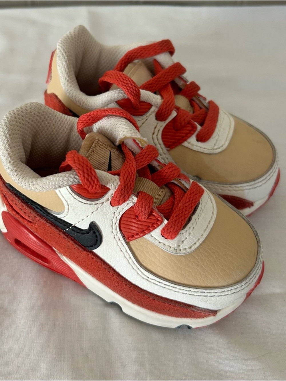 Nike Air Max 90 LTR Toddler Size 4C / Sesame Red Clay Sail #CD6868-200